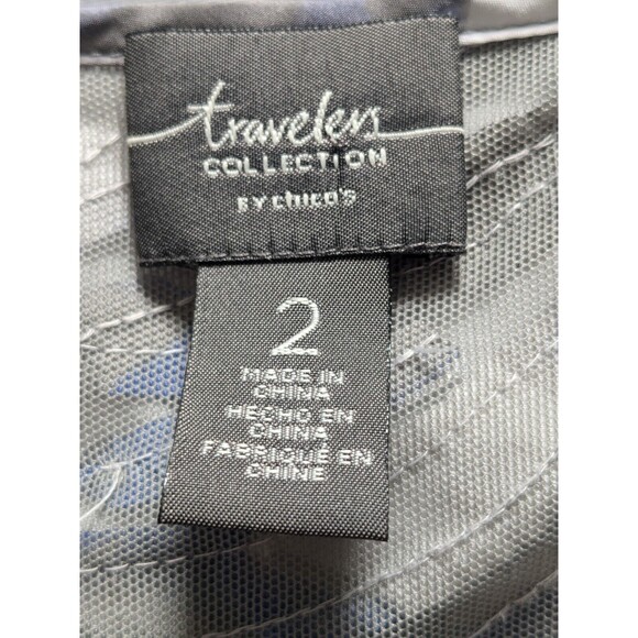 Chicos Travelers Jacket Womens Sz L/2 Blue White Gray Sequined Topper Cardigan - Picture 2 of 12